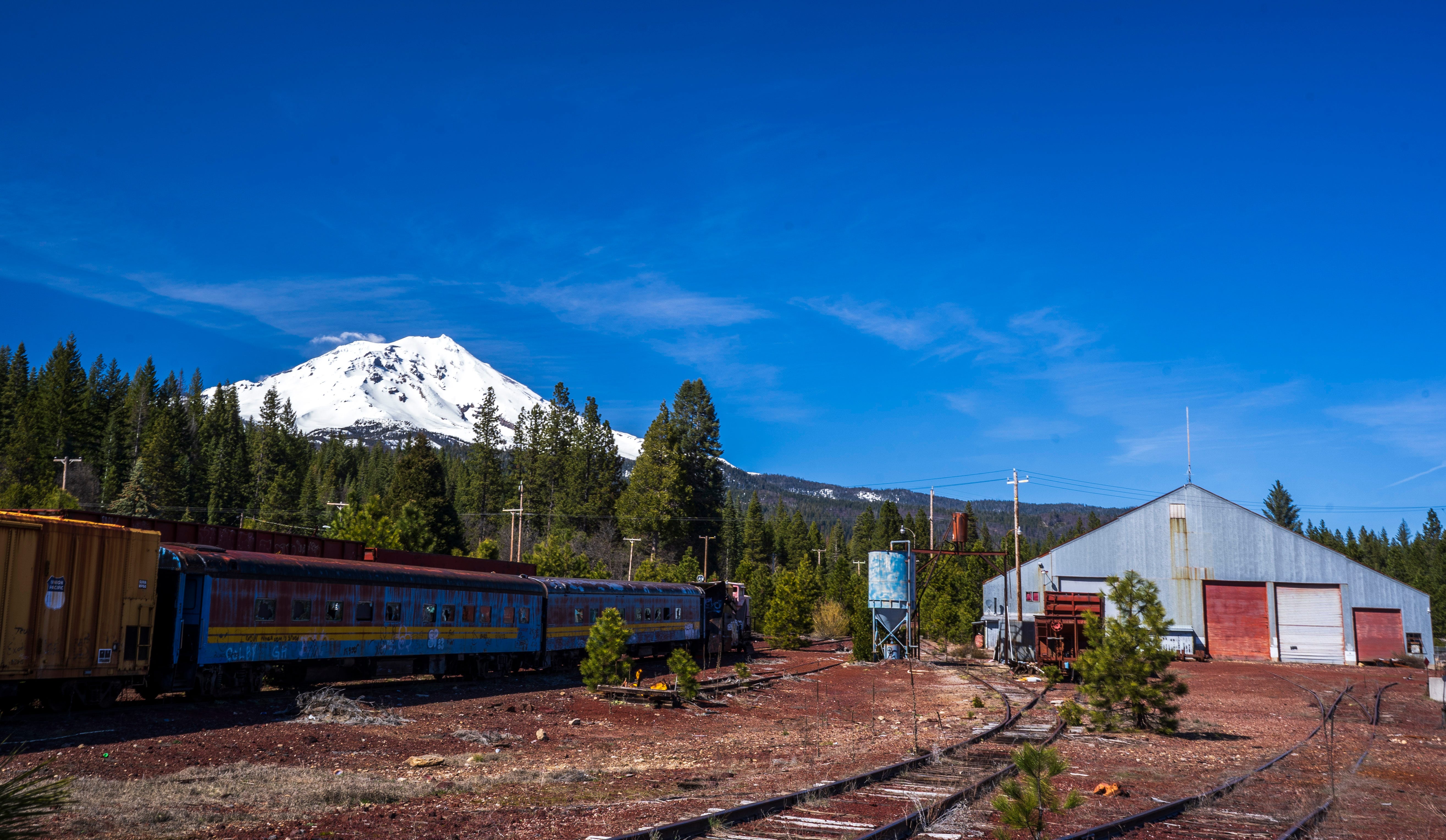 California's Mt. Shasta as seen Monday, April 1, 2024 from the McCloud River Railroad yard.