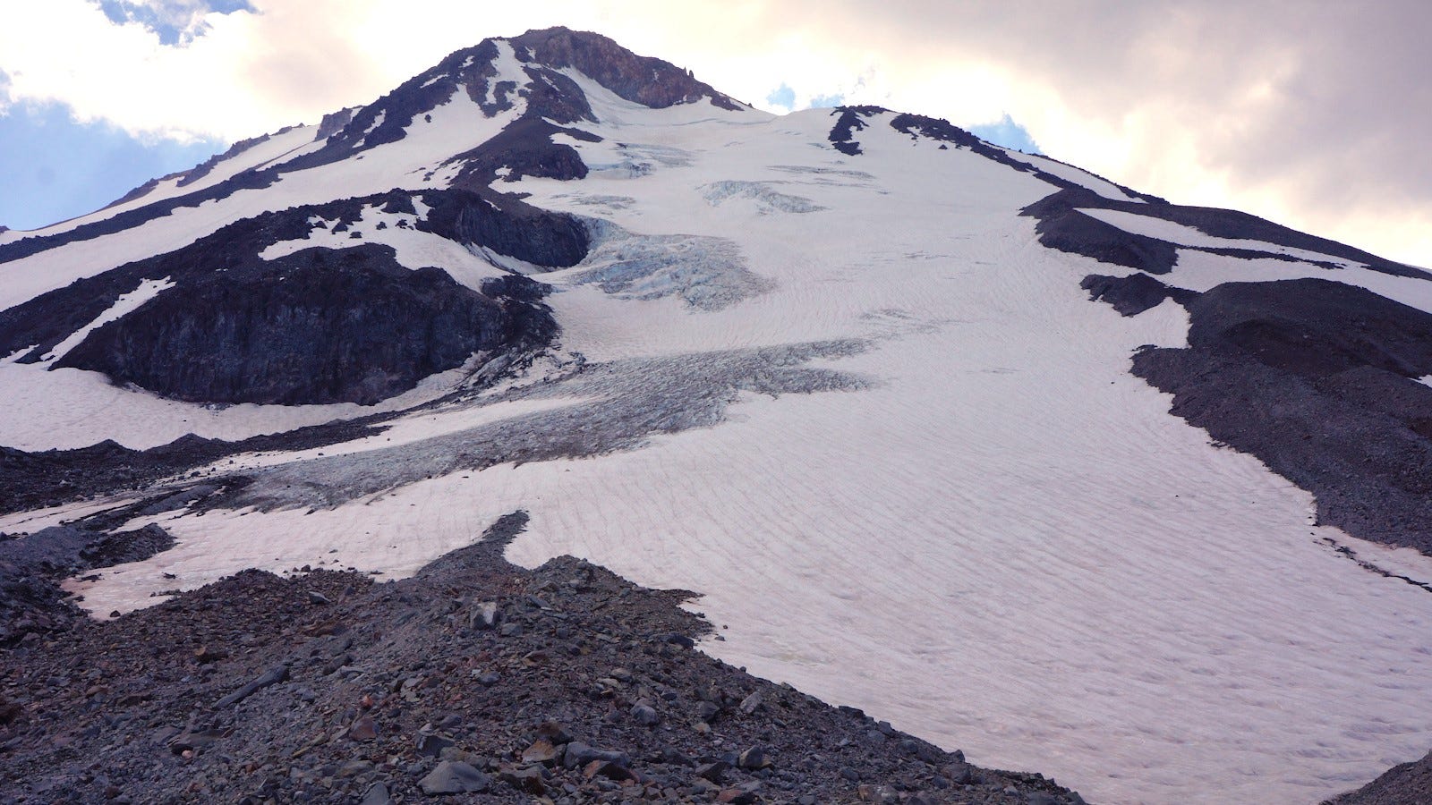 The Hotlum Glacier is located on the northeast side of Mt. Shasta.