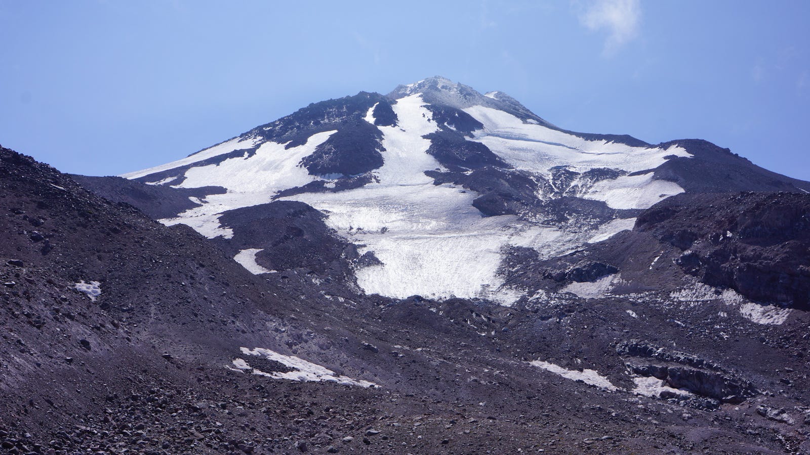 The Bolam Glacier is located on the north side of Mt. Shasta.