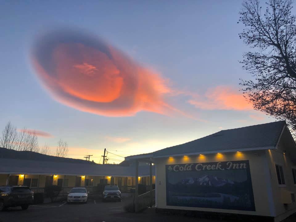 A strange lenticular over Mount Shasta in February of 2020, submitted by Tasha Churchill.