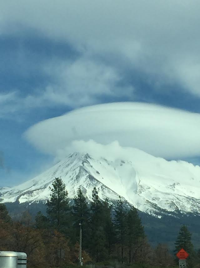 A lenticular cloud over Mt. Shasta