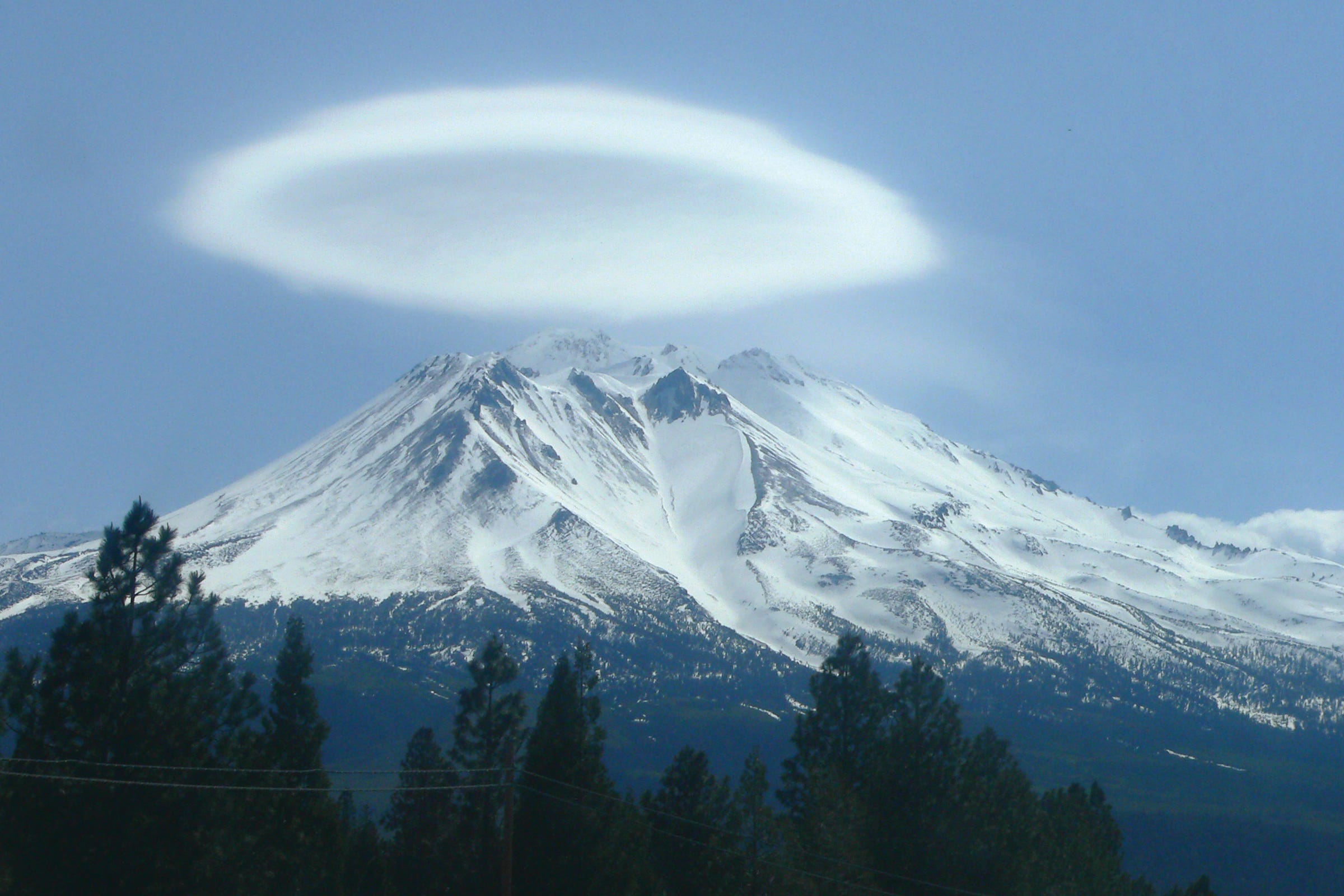 A lenticular over "The Heart of Mt. Shasta."