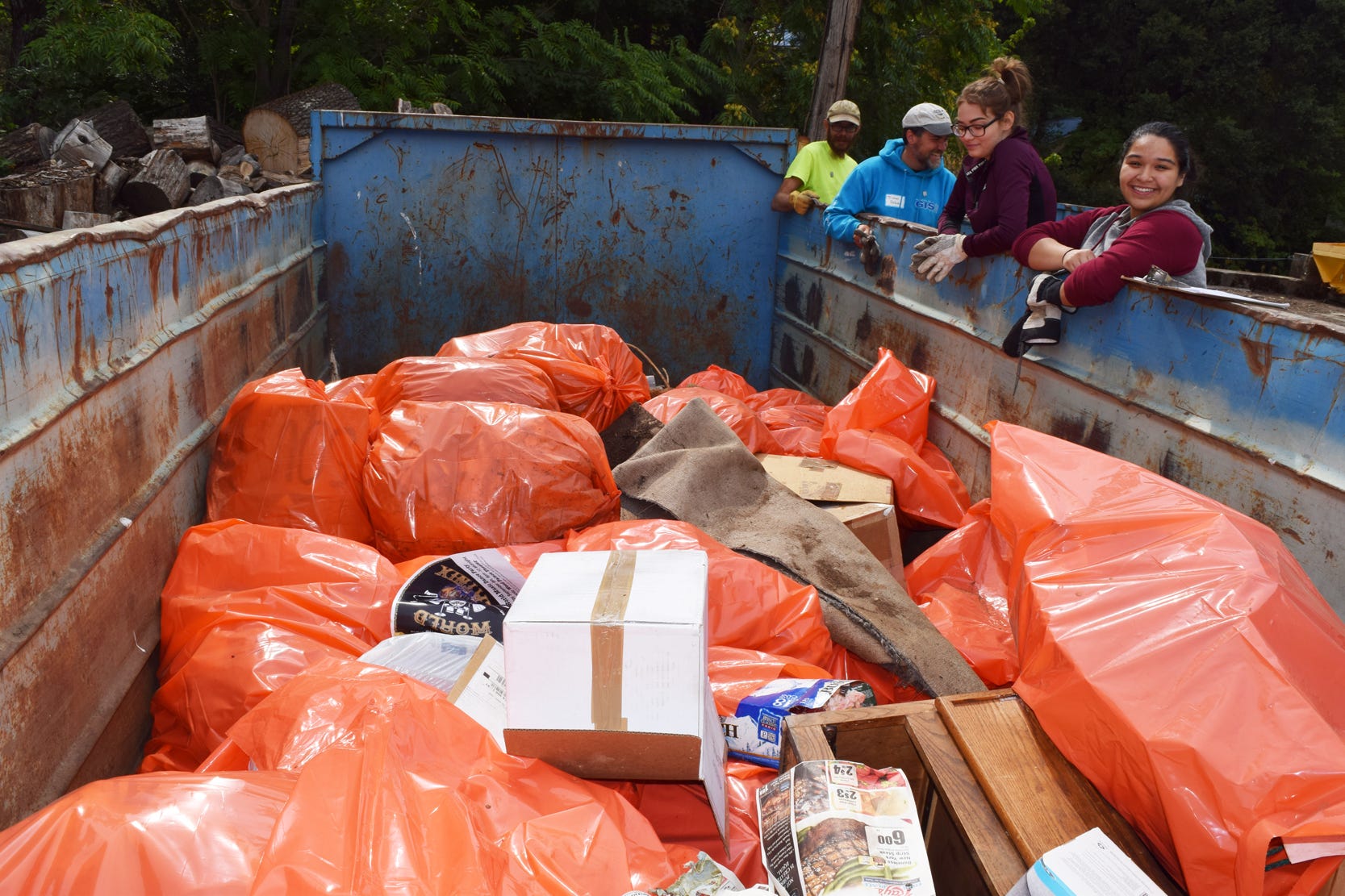 Bags of trash were taken out of the Sacramento River in 2017 as part of the River Exchange's cleanup effort.